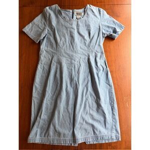 Vintage Forenza Women's Light Wash Denim Shift Dress - Size 16